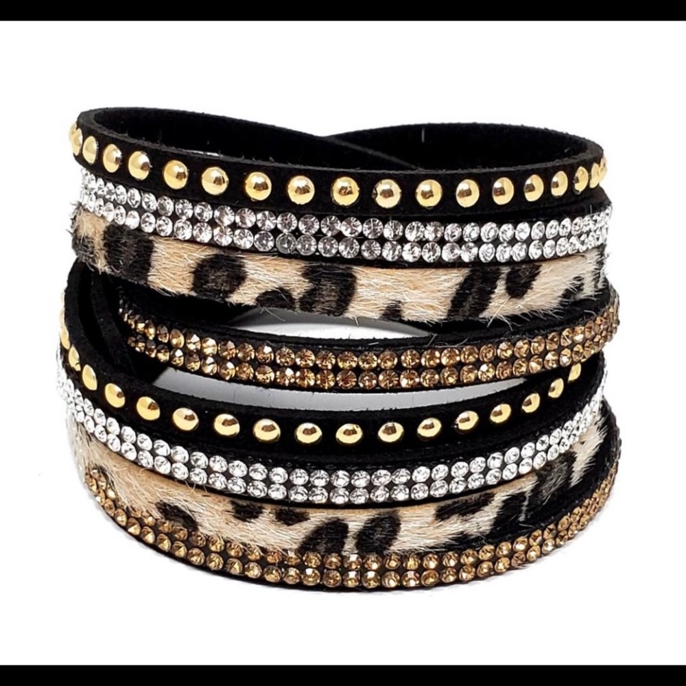 Leopard Print Wrap and Snap Bracelet